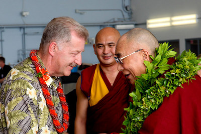 His Holiness the Dalai Lama arrives in Hawaii